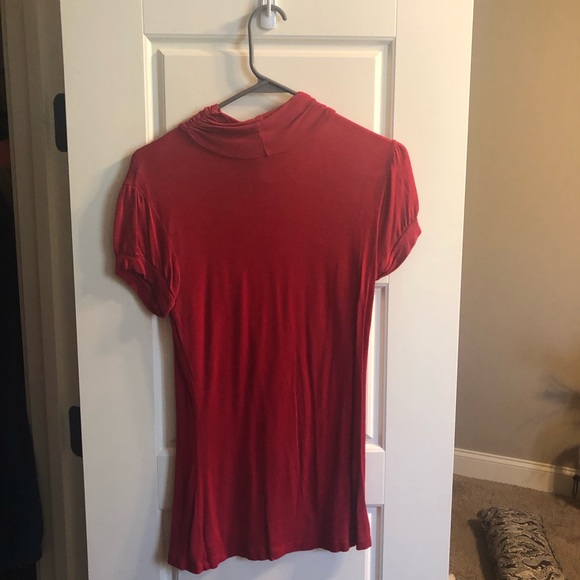 Red turtle neck blouse. - Picture 3 of 5